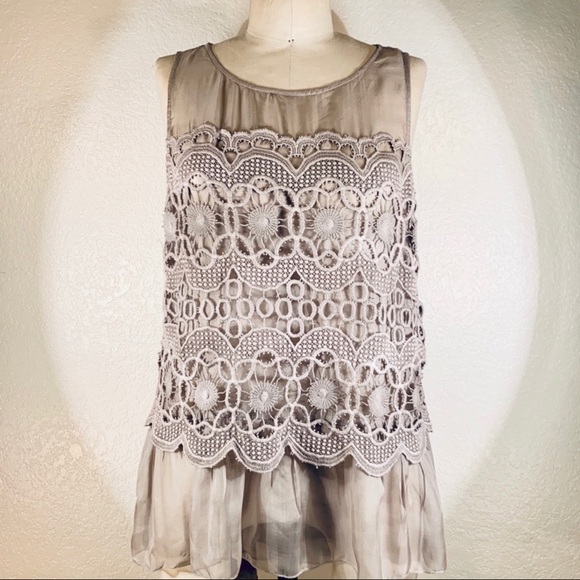 Johnny Was Tops - 4 Love and Liberty by Johnny Was Lace Sleeveless Tunic size S NWT